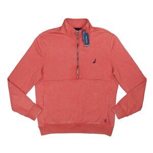 Nautica Half Zip Pullover w/Kangaroo Pocket Solid Color Men's Sweatshirt M NWT